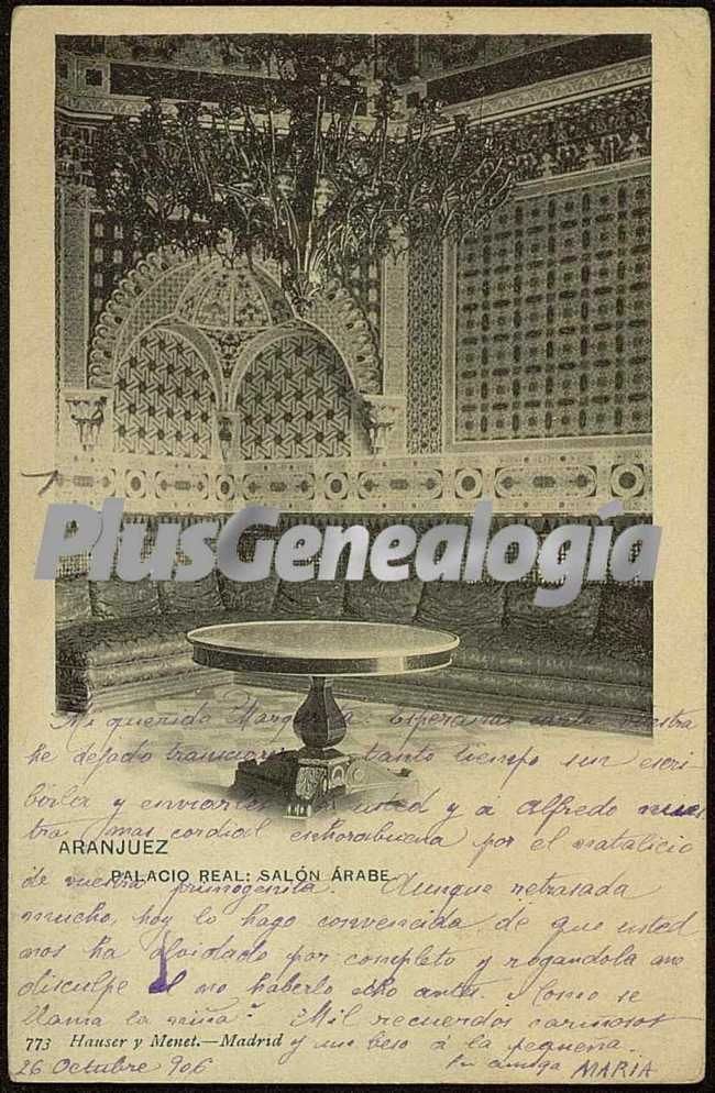 Foto antigua de Sal�n �rabe del Palacio Real de Aranjuez (Madrid)