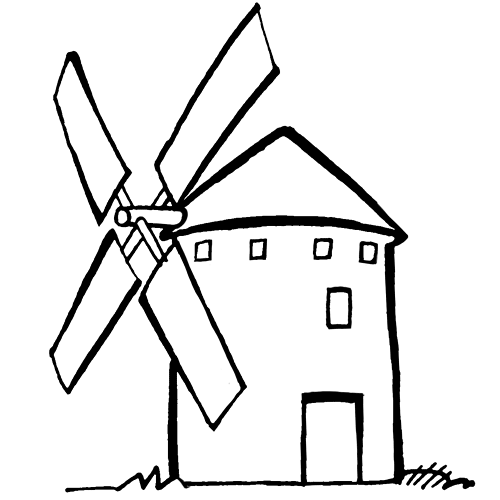 Dibujos para colorear de molinos de viento - Imagui
