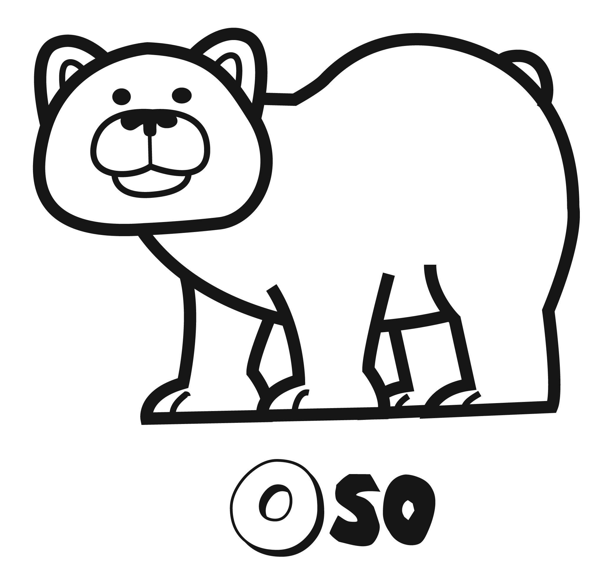 Dibujos con ni&ntilde;os: Colorear el oso