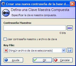 Keypass: crear contraseña maestra