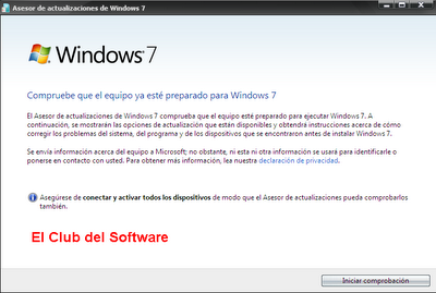 Asesor de instalaciones Windows 7