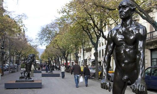 'Arte en la calle: auguste rodin'. rambla de catalunya, Barcelona