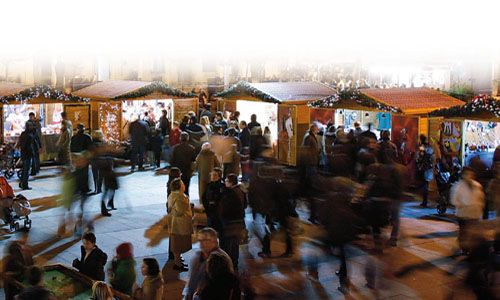 Feria de navidad, plaza del castillo, pamplona