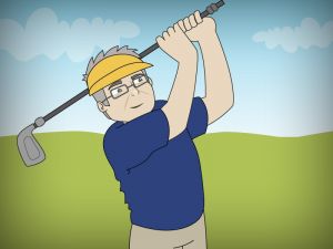 Jubilado jugando al golf