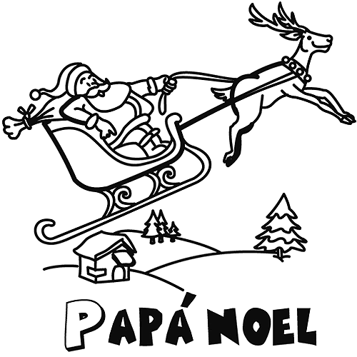 Colorear el trineo de papá noel