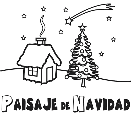 Colorear un paisaje navideño