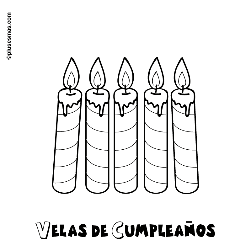 Velas de cumpleaños para colorear