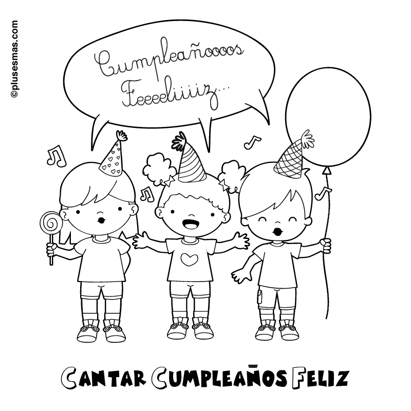 Colorear cantar el cumpleaños feliz