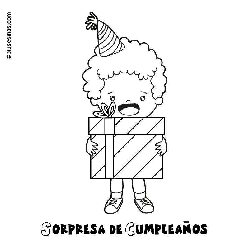 Sorpresa de cumpleaños para colorear