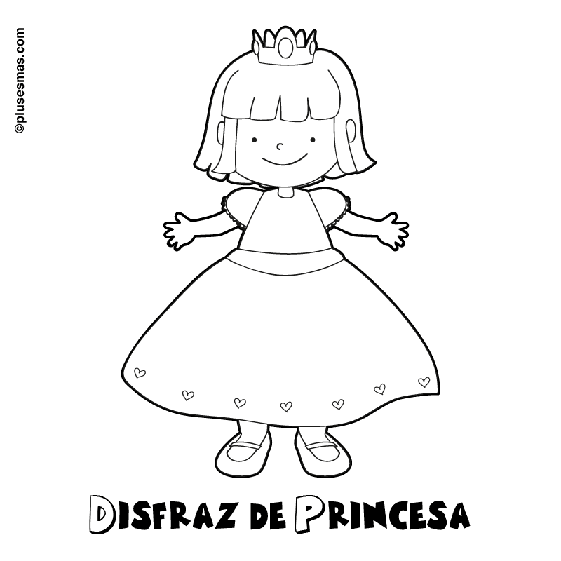 Colorear un disfraz de princesa