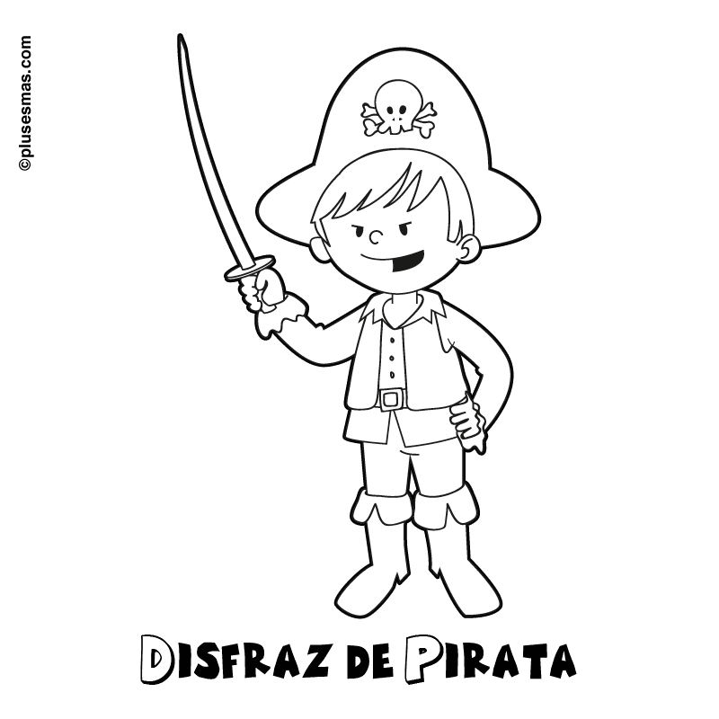 Colorear un disfraz de pirata