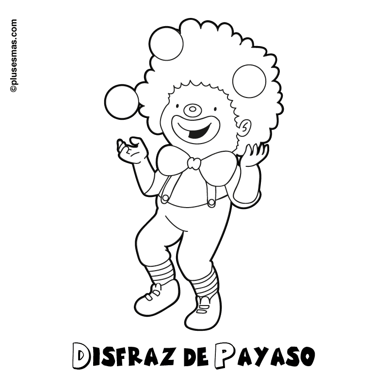 Colorear un disfraz de payaso