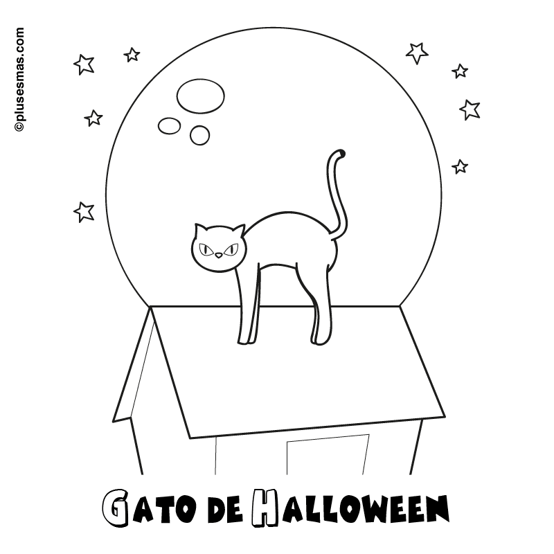 Colorear gato de halloween