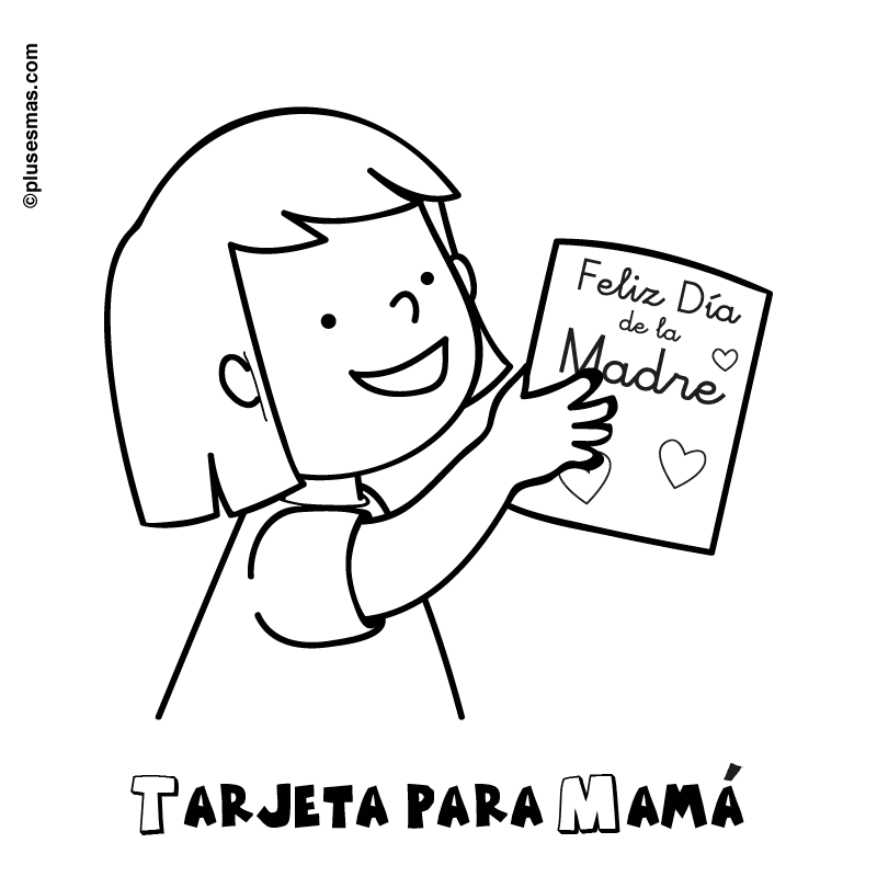 Colorear tarjeta para mamá