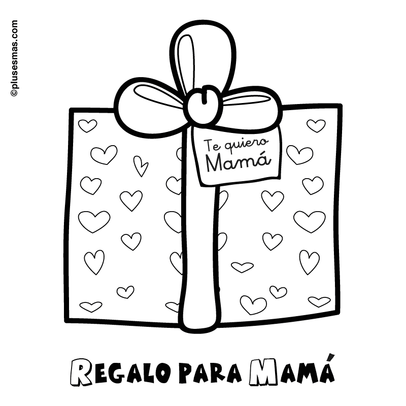 Colorear regalo para mamá