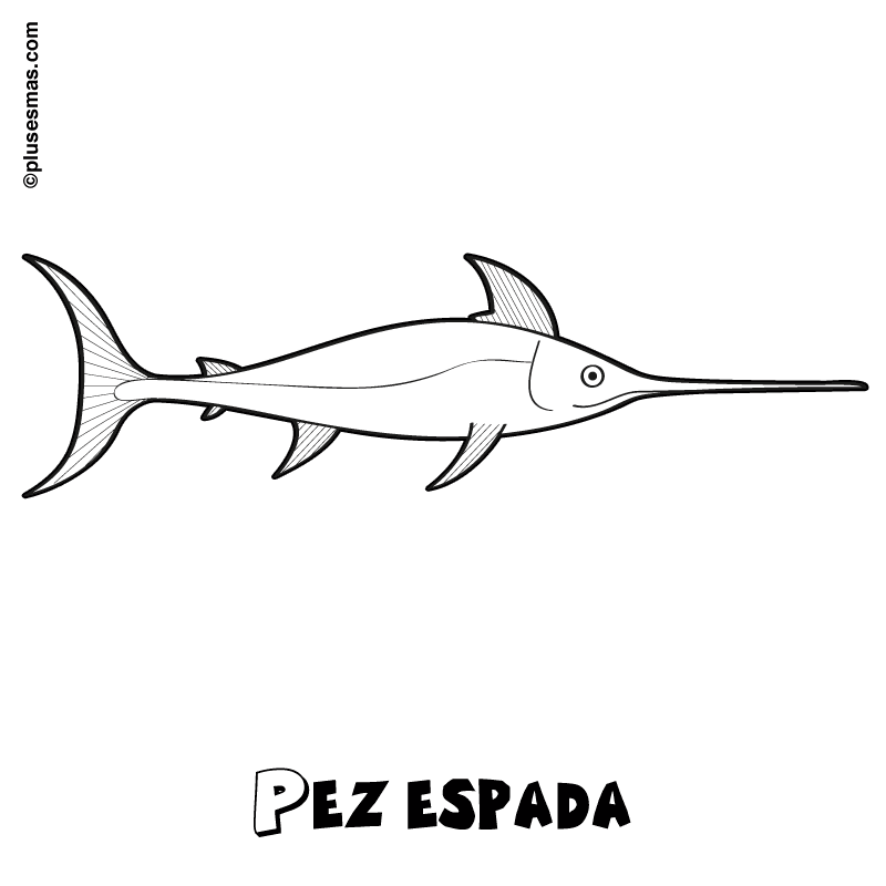 Pez espada para colorear