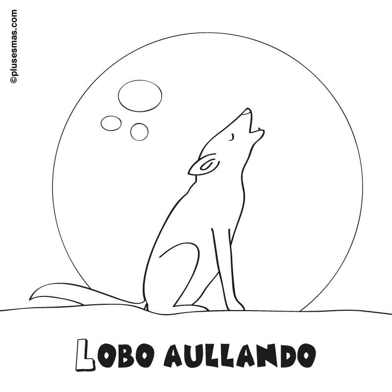 Colorear un lobo aullando