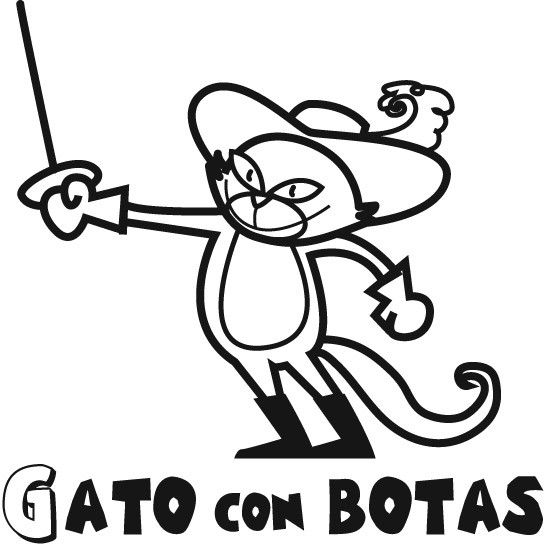 Colorear al gato con botas