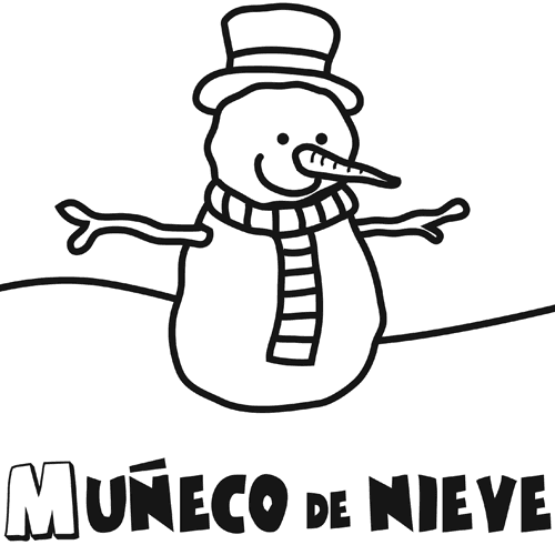 Colorea un muñeco de nieve con bufanda