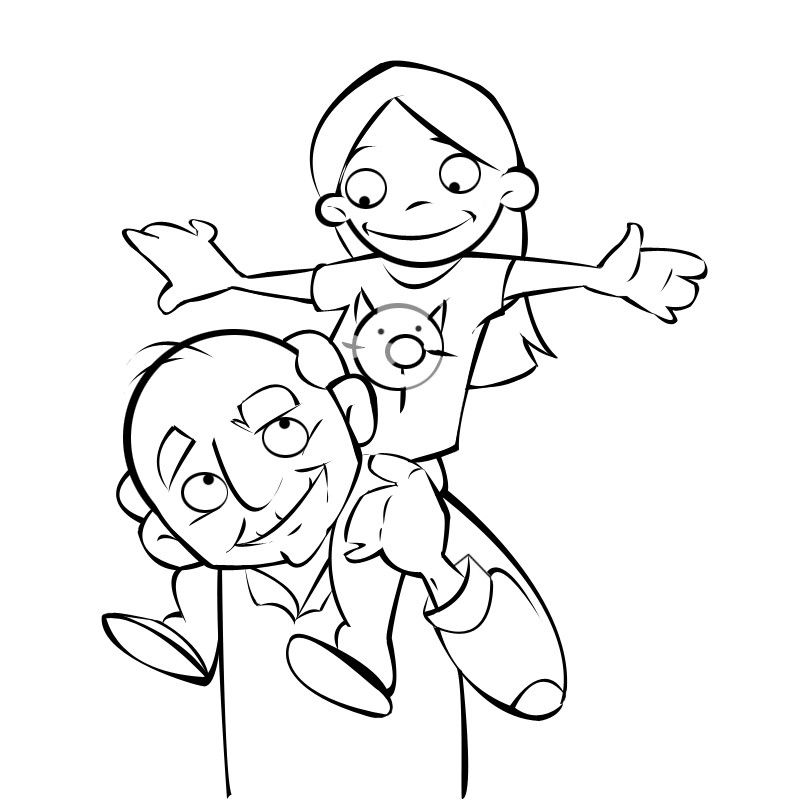 Bailando Nieta Abuelito Colorear Portal Sketch Coloring Page