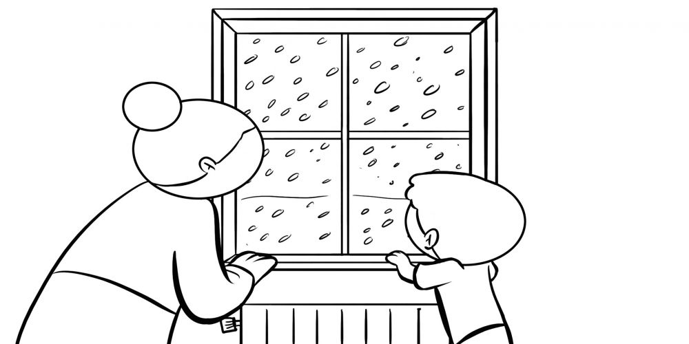 Resultado de imagen de ventana nevando para colorear