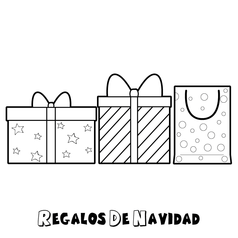 Regalos de navidad para colorear