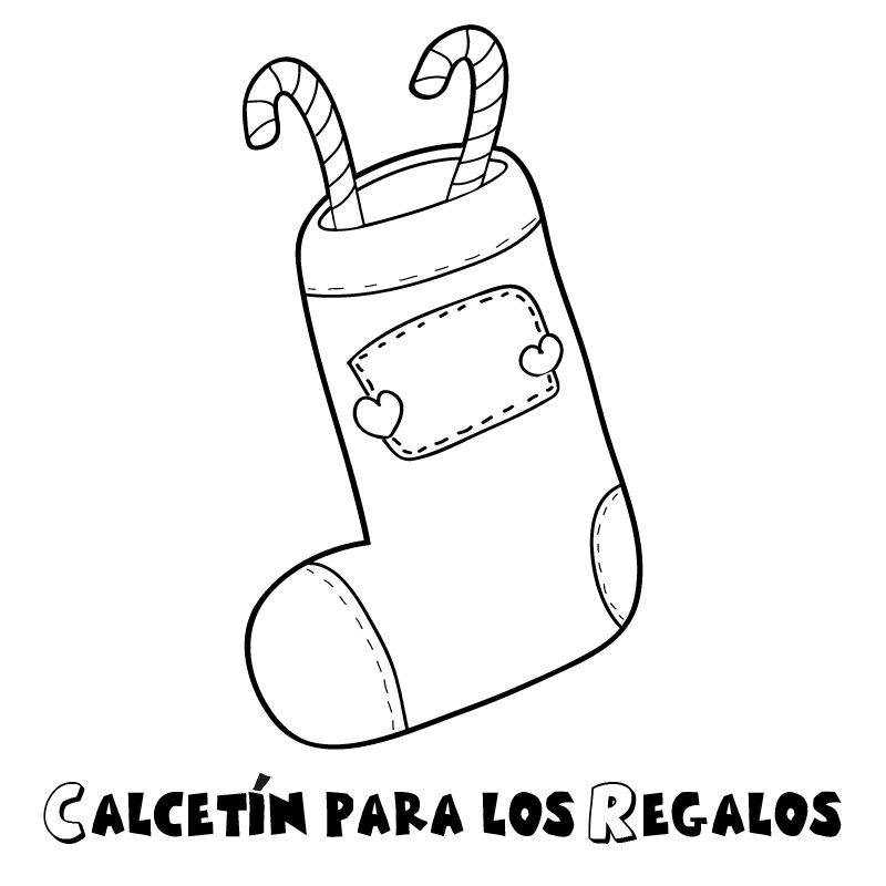 Calcetín para los regalos para colorear