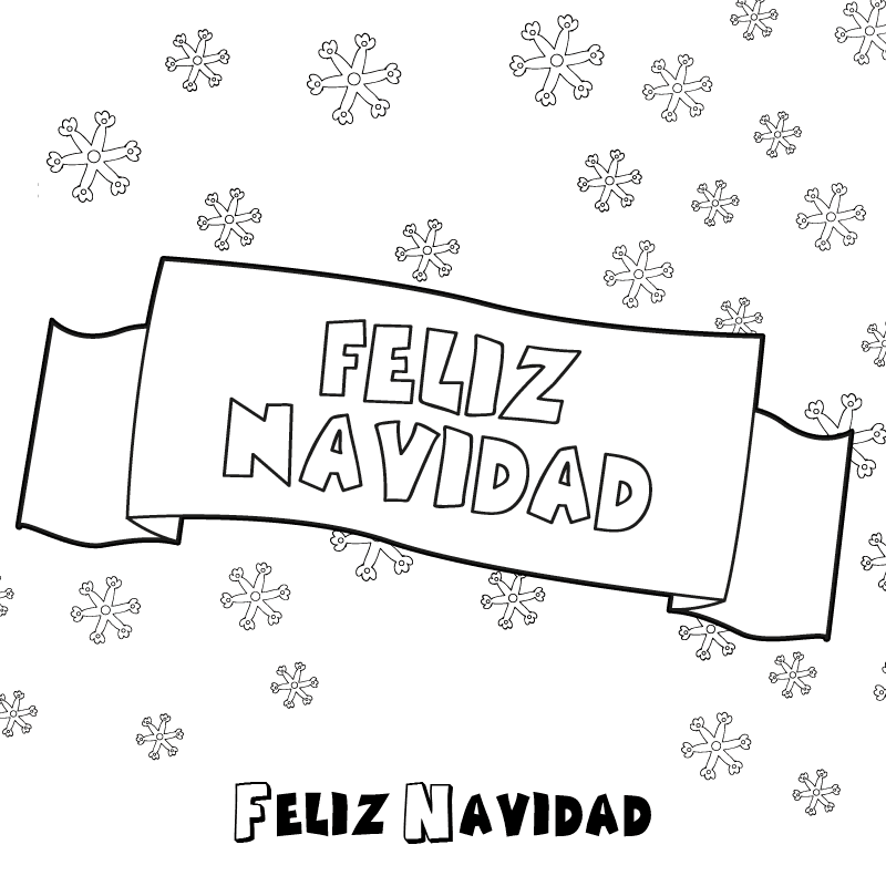 Cartel de feliz navidad para colorear