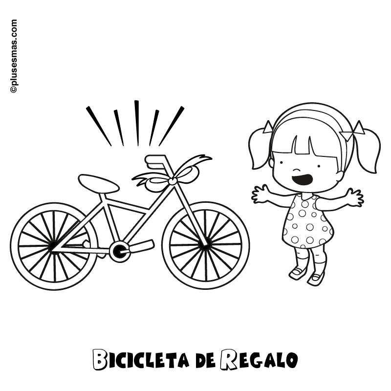 Bicicleta de regalo para colorear