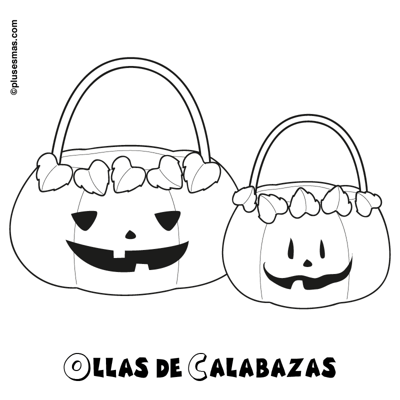 Colorear ollas de calabazas para halloween