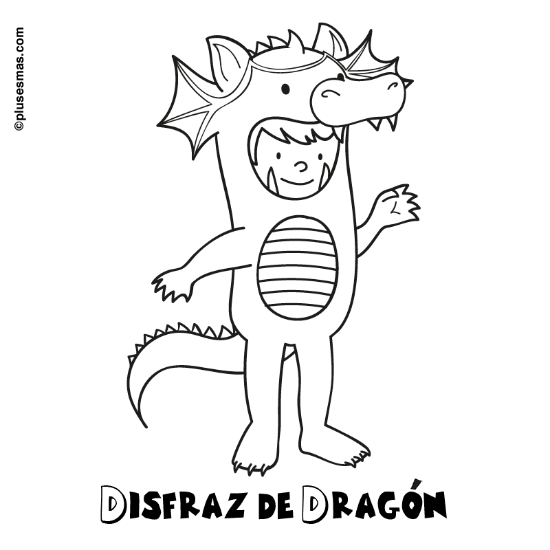 Colorear un disfraz de dragón