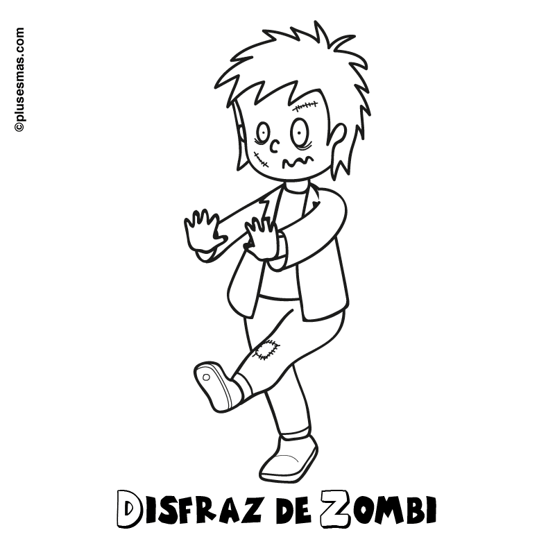 Colorear un disfraz de zombi