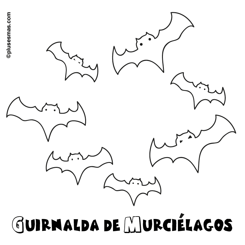 Colorear guirnalda de murciélagos