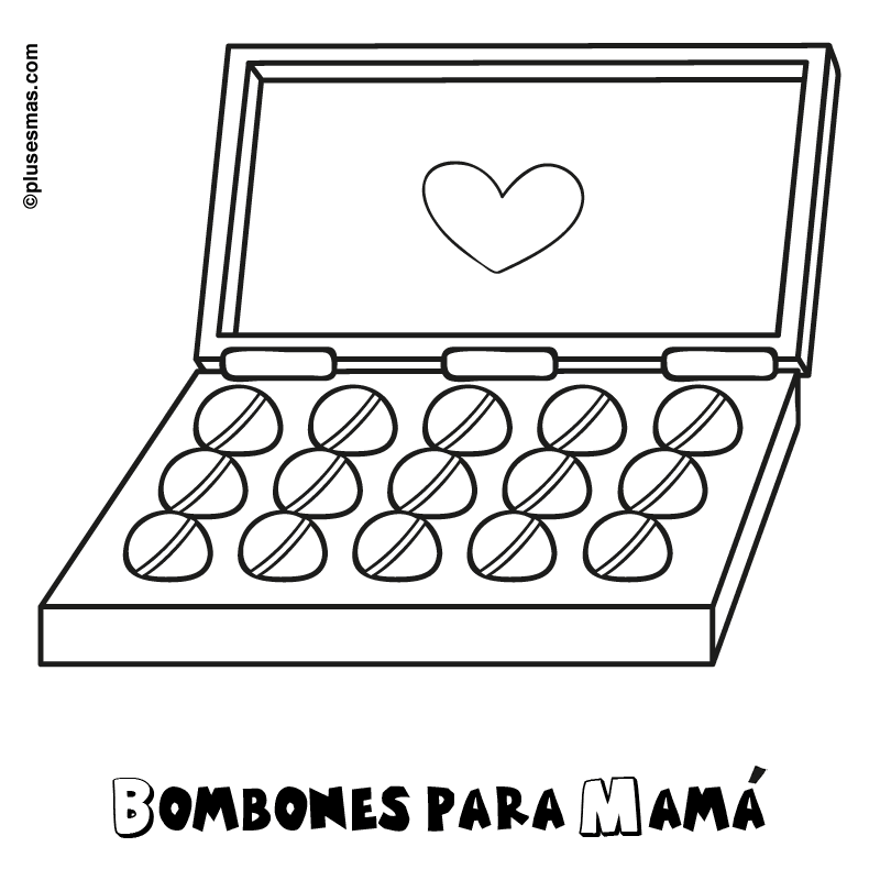 Colorear caja de bombones para mamá