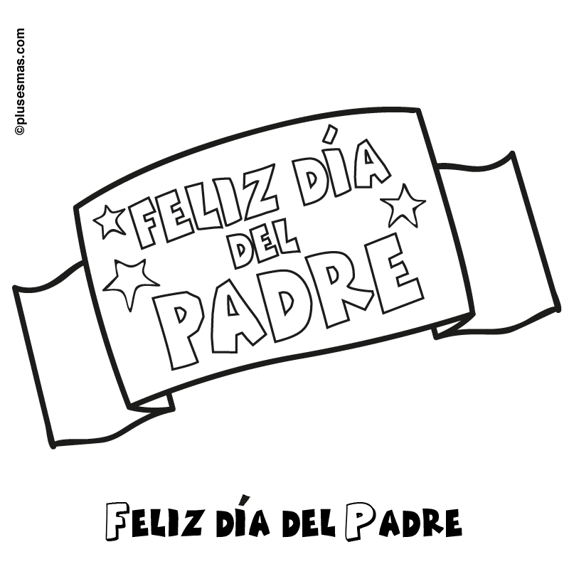 Colorear pancarta del día del padre