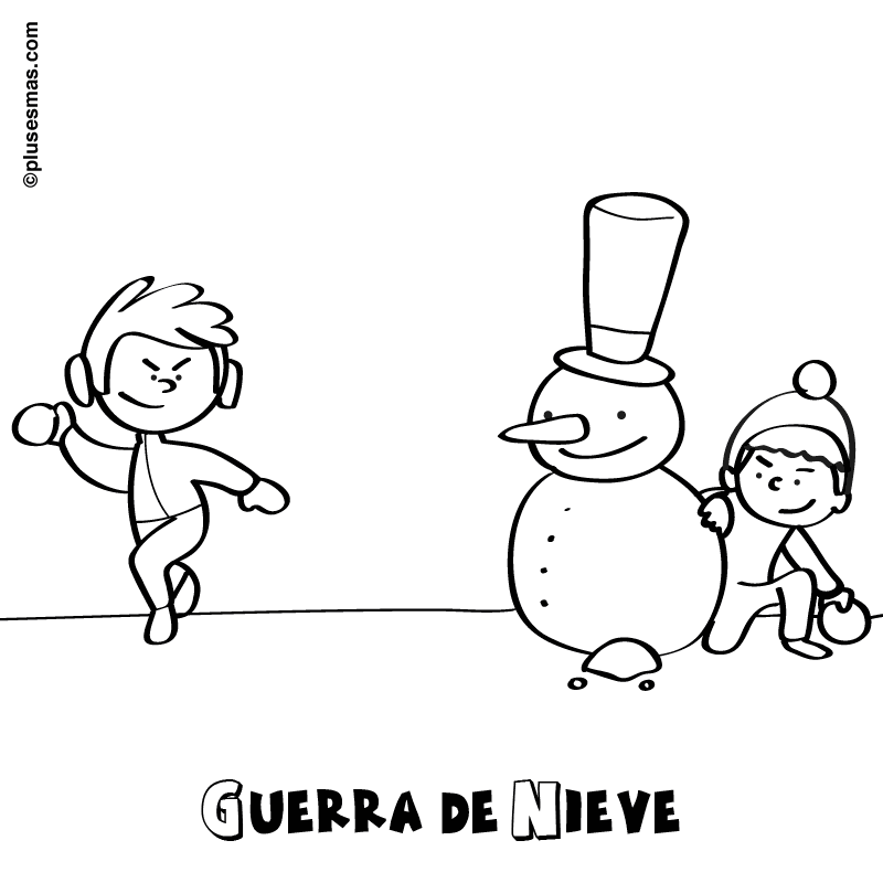 Colorear una guerra de nieve