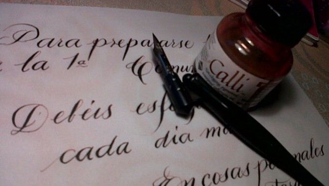 La letra con tinta entra