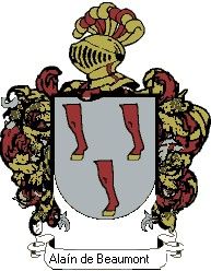 Escudo del apellido Alaín de beaumont
