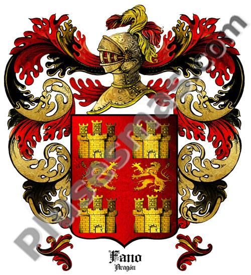 Escudo del apellido Fano (Aragón)