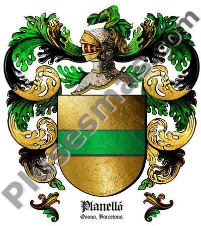 Escudo del apellido Planelló