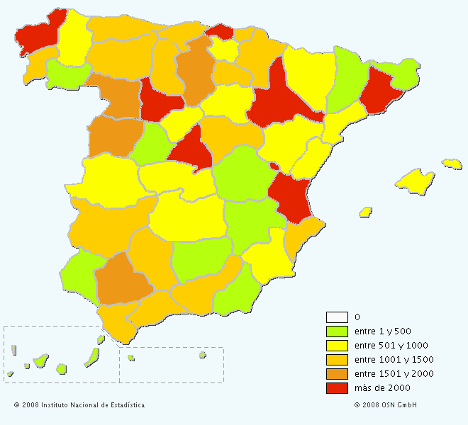 Mapa del apellido Calvo