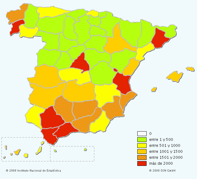 Mapa del apellido Campos