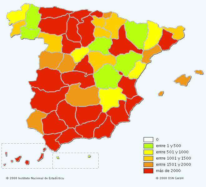 Mapa del apellido Gutiérrez