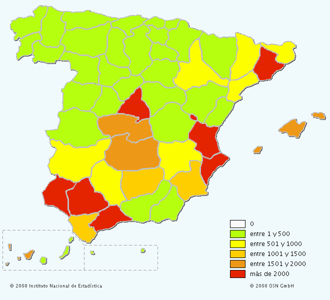 Mapa del apellido Mora