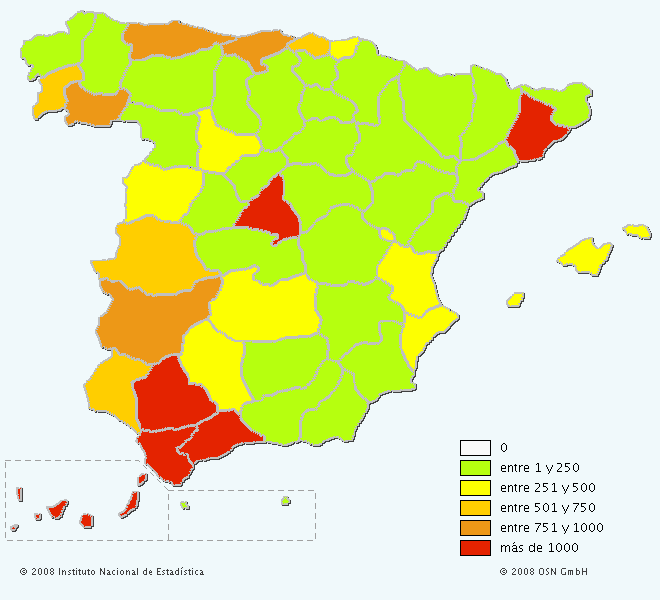 Mapa del apellido Rivero