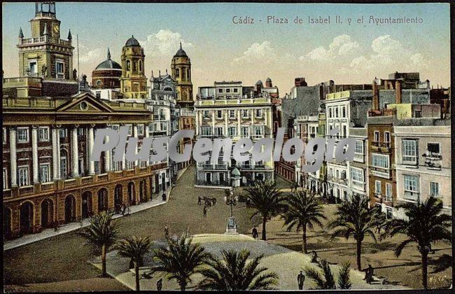 Plaza isabel ii y ayuntamiento de cádiz (en color)