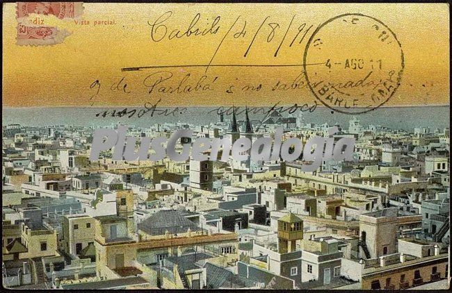 Vista parcial de la ciudad de cádiz (en color)