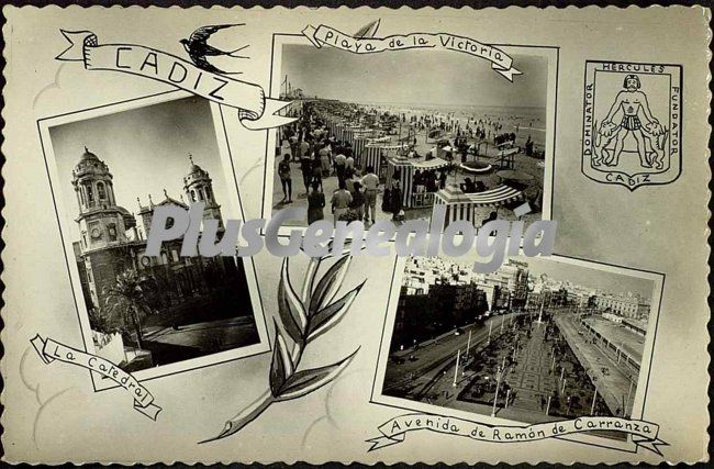 Cartel promocional de la ciudad de cádiz (blanco y negro)