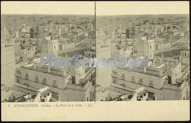 Vista del puerto y ciudad de cádiz