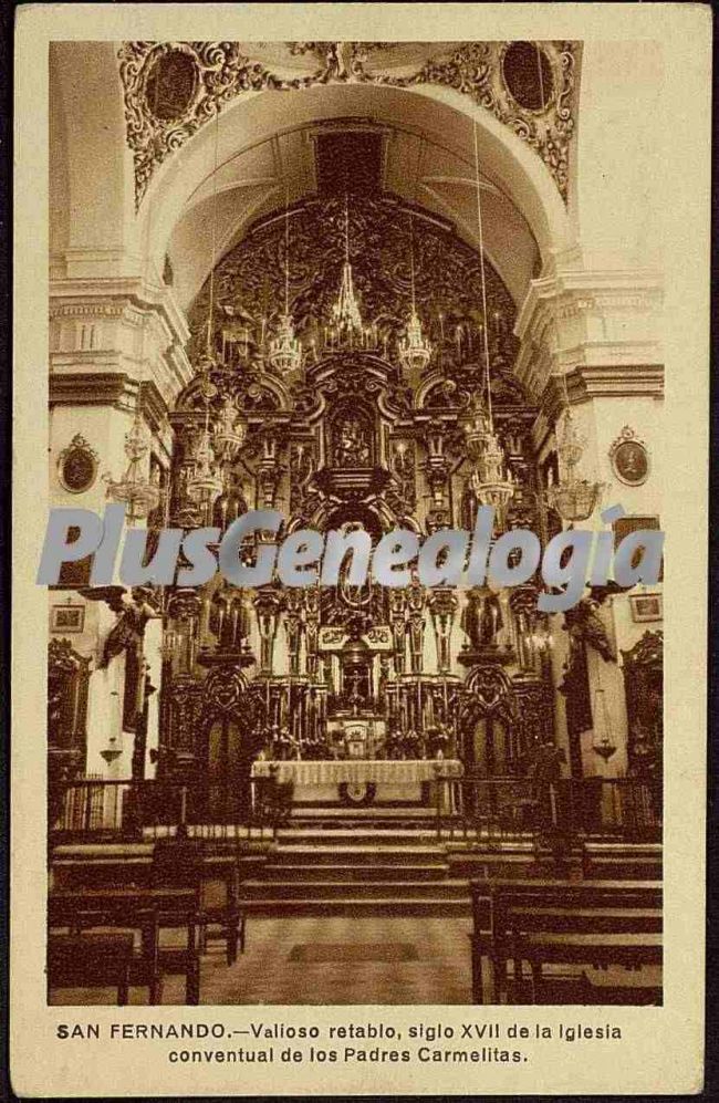 Valioso retablo del siglo xvii de la iglesia conventual de los padres carmelitas en san fernando